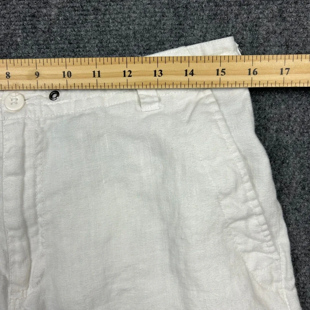 H&M L.O.G.G. Linen Pants Mens 32 White Coastal Summer Straight Leg Trousers